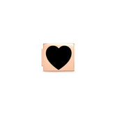 Nomination COMPOSABLE GLAM SYMBOLE Element aus Edelstahl, mit Emaille verziert, rosegold PVD-beschichtet (03_Herz SCHWARZ)